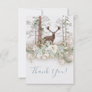 Tarjeta De Agradecimiento Woodland Watercolor Stag