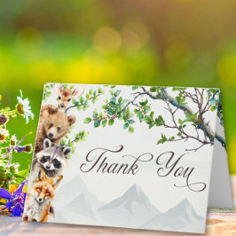 Tarjeta De Agradecimiento Woodland Wildlife Baby Shower Greeting 
