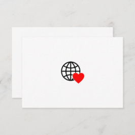 Tarjeta De Agradecimiento World Love Globe Icon | Heart Earth Summer Design