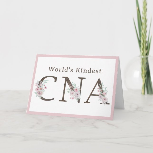 Tarjeta De Agradecimiento World’s Kindest CNA Floral Christmas (Anverso)