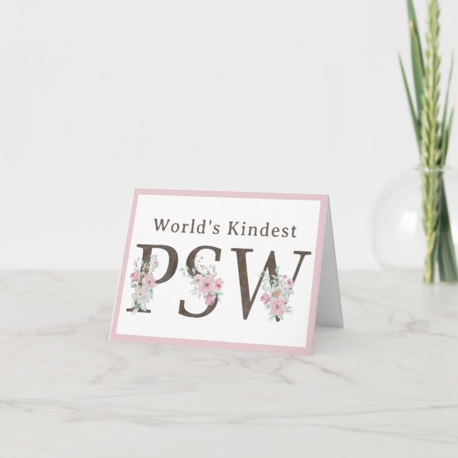 Tarjeta De Agradecimiento World’s Kindest  PSW Floral Christmas (Anverso)