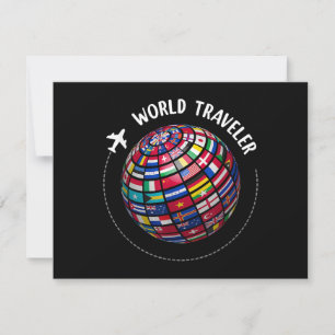 Tarjeta De Agradecimiento World Traveller Map, World Flags Traveler, Country