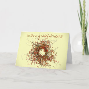 Tarjeta De Agradecimiento Wreath agridulce Gracias Cartas