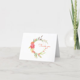 Tarjeta De Agradecimiento Wreath de Watercolor Garden
