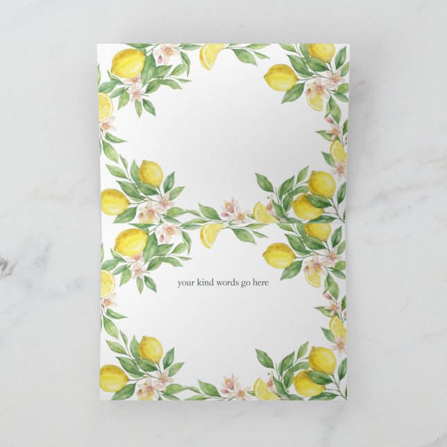 Tarjeta De Agradecimiento Wreath Mediterranean thank you Bridesmaid card (Interior)