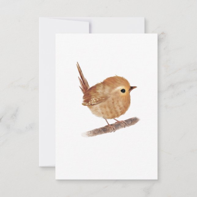 Tarjeta De Agradecimiento Wren Bird Blank Notecards (Anverso)