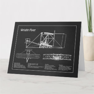 Tarjeta De Agradecimiento Wright Flyer- Planes de dibujo del plano aéreo PD