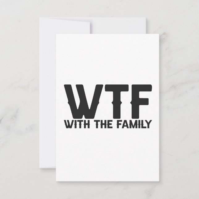 Tarjeta De Agradecimiento WTF Con La Familia Funny Que Coincide Vacaciones D (Anverso)