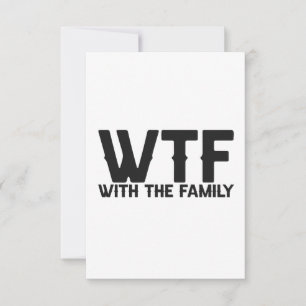 Tarjeta De Agradecimiento WTF Con La Familia Funny Que Coincide Vacaciones D