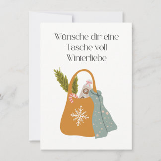 Tarjeta De Agradecimiento Wünsche dir eine Tasche voll Winterliebe