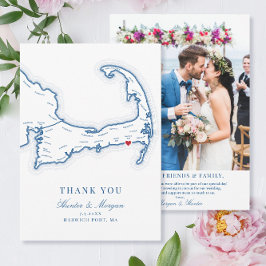 Tarjeta De Agradecimiento Wychmere Beach Club Boda de Cape Cod