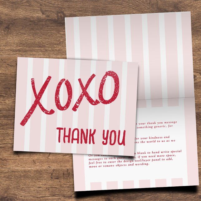 Tarjeta De Agradecimiento XOXO Hand Drawn Galentine’s Day Party Folding (Subido por el creador)