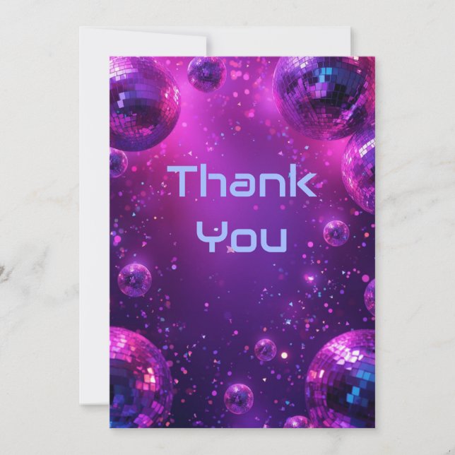 Tarjeta De Agradecimiento Y2K Holographic Thank You Card | Neon Chrome NYE
