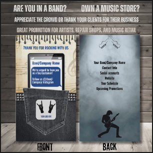 Tarjeta de agradecimiento y reconocimiento de rock