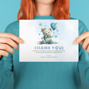 Tarjeta De Agradecimiento Ya podemos esperar a Blue Teddy Bear