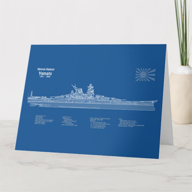 Tarjeta De Agradecimiento Yamato - Planes de trazado de la ruta del buque AB (Anverso)