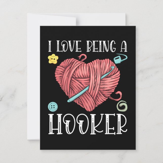 Tarjeta De Agradecimiento Yarn Crocheting Knitting Day (Anverso)