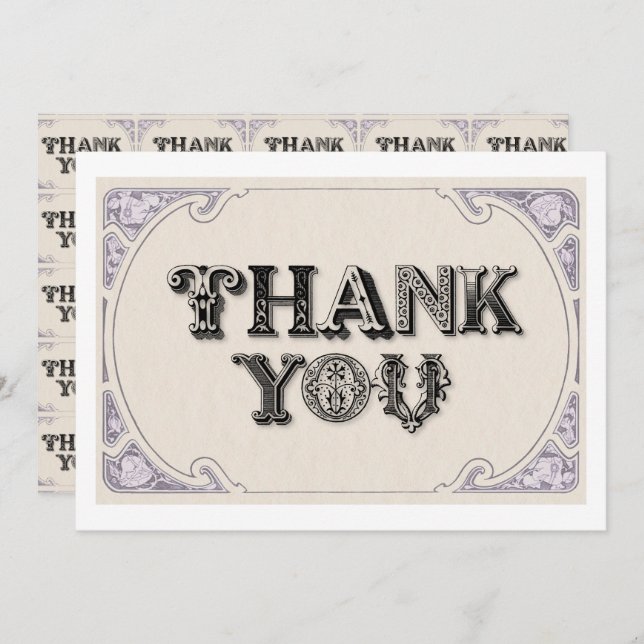 TARJETA DE AGRADECIMIENTO YE OLD FONT (Anverso / Reverso)