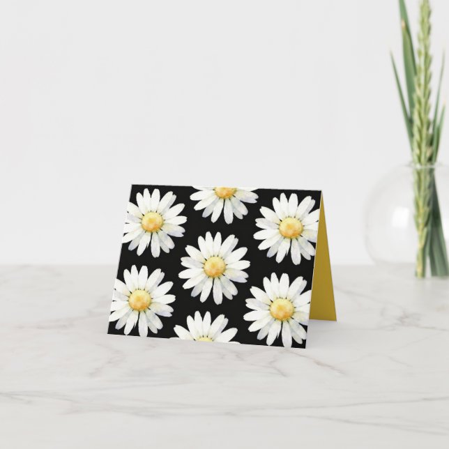 Tarjeta De Agradecimiento Yellow Dotted Daisy's (Anverso)