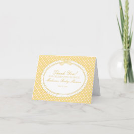 Tarjeta De Agradecimiento Yellow Gingham Coquette Bow Thank You Card 