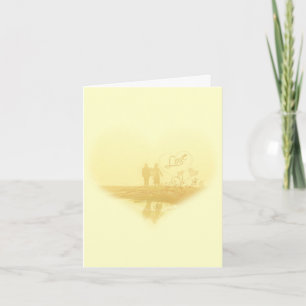 Tarjeta De Agradecimiento Yellow Heart Beach Wedding Gracias