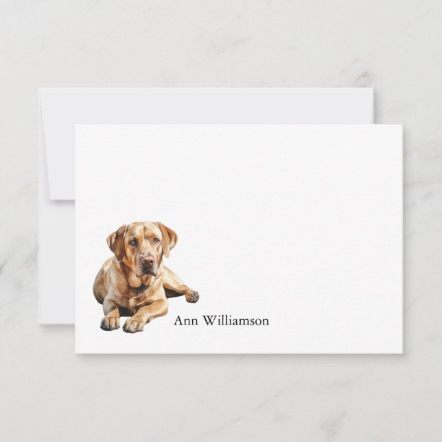Tarjeta De Agradecimiento Yellow Labrador Retriever (Anverso)