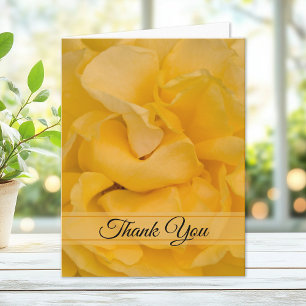 Tarjeta De Agradecimiento Yellow Rose Floral Gracias