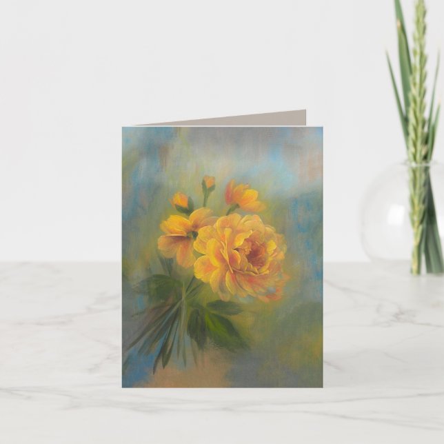 Tarjeta De Agradecimiento Yellow Roses 4 x 5.6 (Anverso)