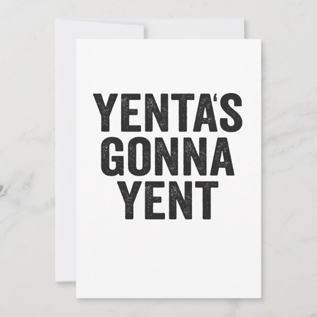 Tarjeta De Agradecimiento Yenta's Gonna Yent Funny Jewish Hanukkah Holiday (Anverso)
