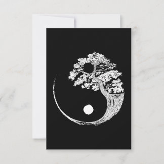 Tarjeta De Agradecimiento Yin Yang Bonsai Árbol Budista Japonés Zen