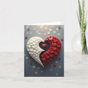 Tarjeta De Agradecimiento Yin-yang Heart Love Romantic Card