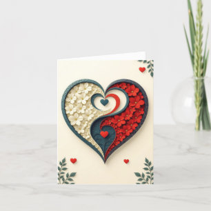 Tarjeta De Agradecimiento Yin-yang Heart Love Romantic Card