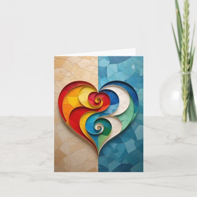 Tarjeta De Agradecimiento Yin-yang Heart Love Romantic Card (Anverso)