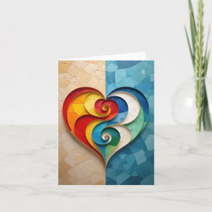 Tarjeta De Agradecimiento Yin-yang Heart Love Romantic Card