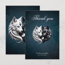 Tarjeta De Agradecimiento Yin Yang Wolves.