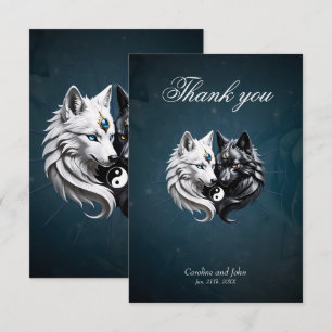 Tarjeta De Agradecimiento Yin Yang Wolves.