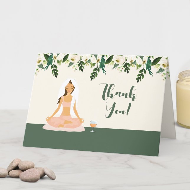 Tarjeta De Agradecimiento Yoga Bride Mimosa Bridal Shower (Yoga Bridal Shower Thank You Note Card)