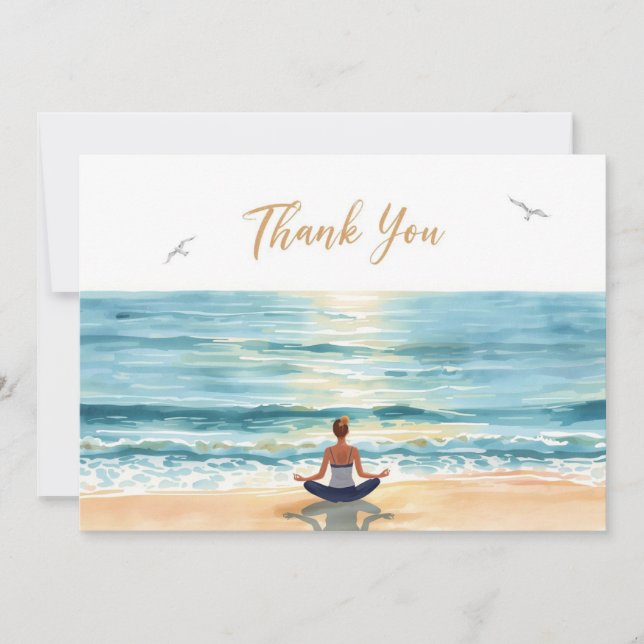 Tarjeta De Agradecimiento Yoga Position Thank You Card (Anverso)