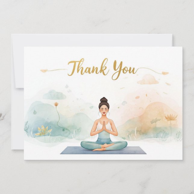 Tarjeta De Agradecimiento Yoga Position Thank You Card (Anverso)