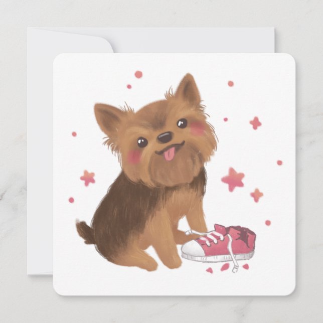 Tarjeta De Agradecimiento Yorkie the Cutest Trouble Maker (Anverso)
