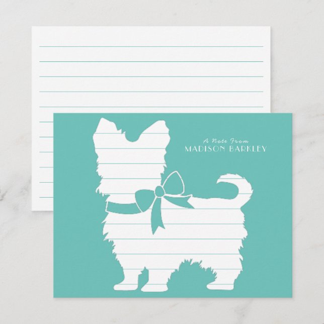 Tarjeta De Agradecimiento Yorkshire Terrier Dog Puppy Yorkie (Anverso / Reverso)