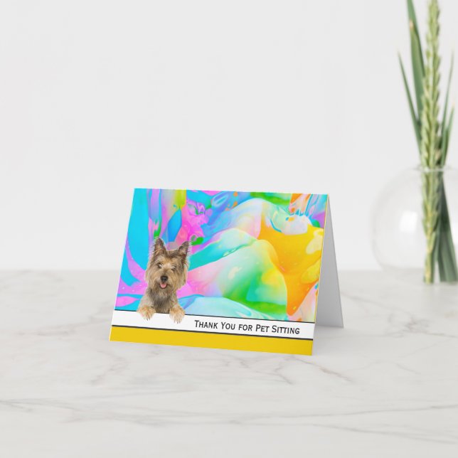 Tarjeta De Agradecimiento Yorkshire Terrier Gracias por sentarse Mascota (Anverso)