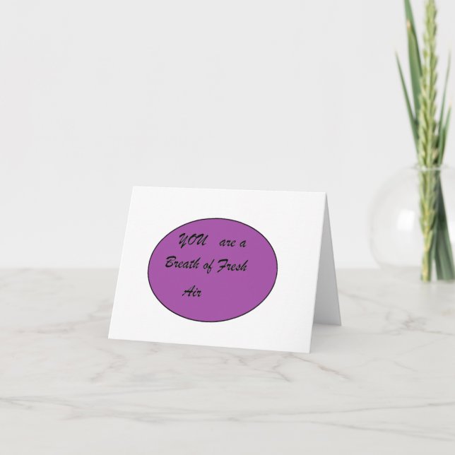 Tarjeta De Agradecimiento You are a Breath of Fresh Air (Anverso)