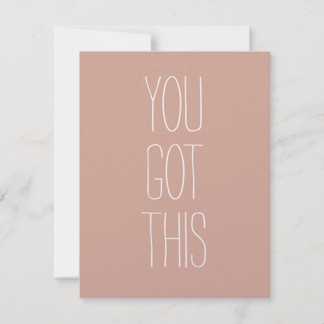 Tarjeta De Agradecimiento You Got This Greeting Card Minimal Simple Gift (Anverso)