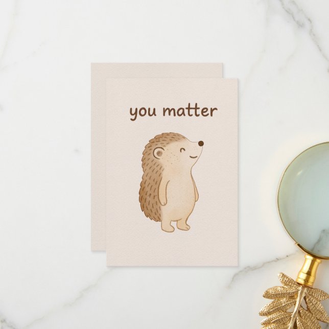 Tarjeta De Agradecimiento You Matter Hedgehog Thank You Card (Anverso/Reverso In Situ)