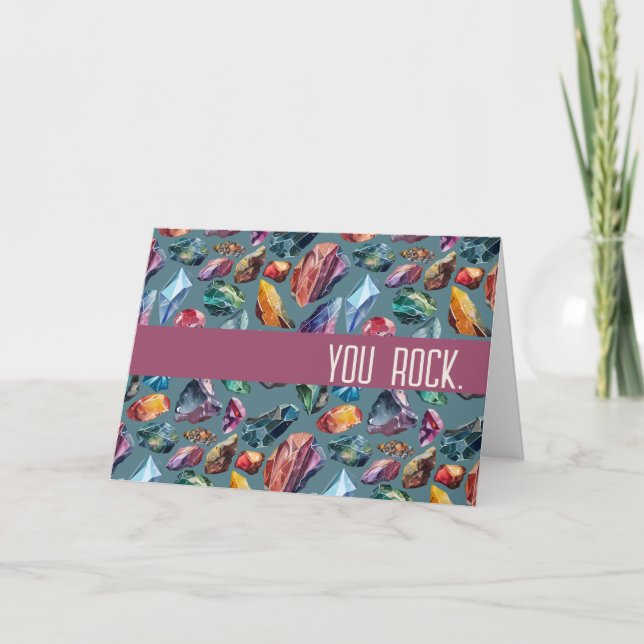 Tarjeta De Agradecimiento You Rock Jewel Toned (Anverso)