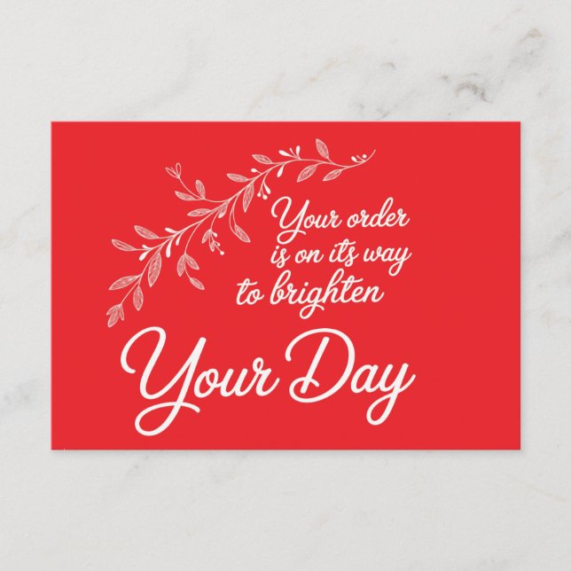 Tarjeta De Agradecimiento Your Order is On Its Way Flat Thank You Card (Anverso)