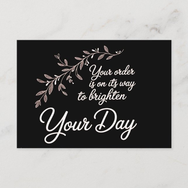 Tarjeta De Agradecimiento Your Order is On Its Way Flat Thank You Card (Anverso)