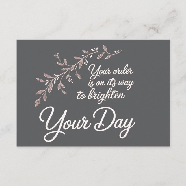 Tarjeta De Agradecimiento Your Order is On Its Way Flat Thank You Card (Anverso)