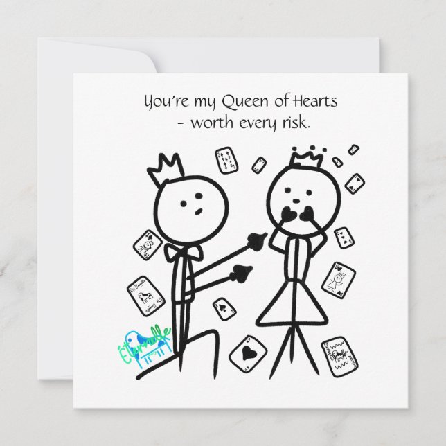Tarjeta De Agradecimiento You're My Queen of Hearts Card (Anverso)